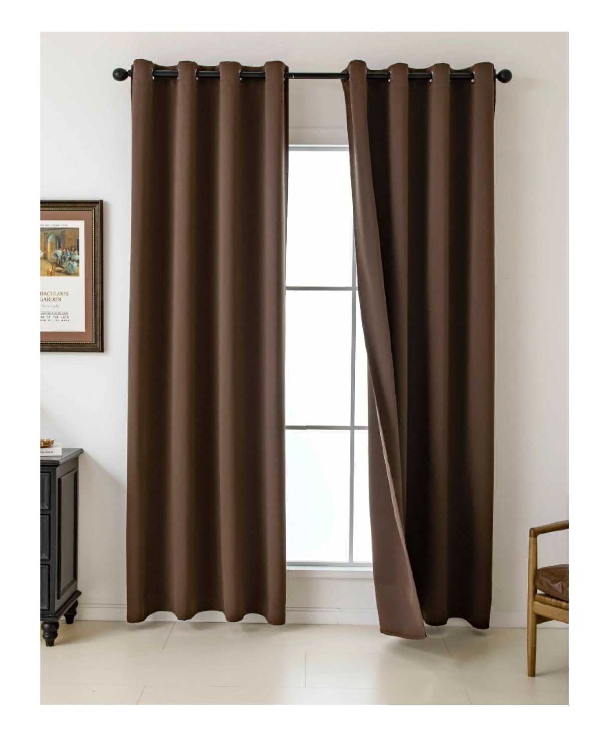 Závěs Panama 140/250 cm s oky - hnědá