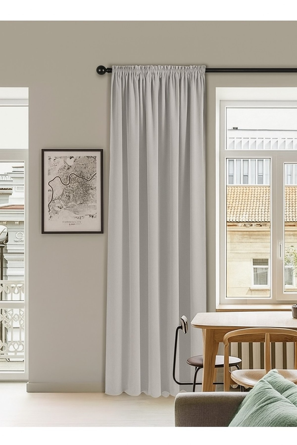 Závěs Panama 140/250 cm s gumkou - světle šedá