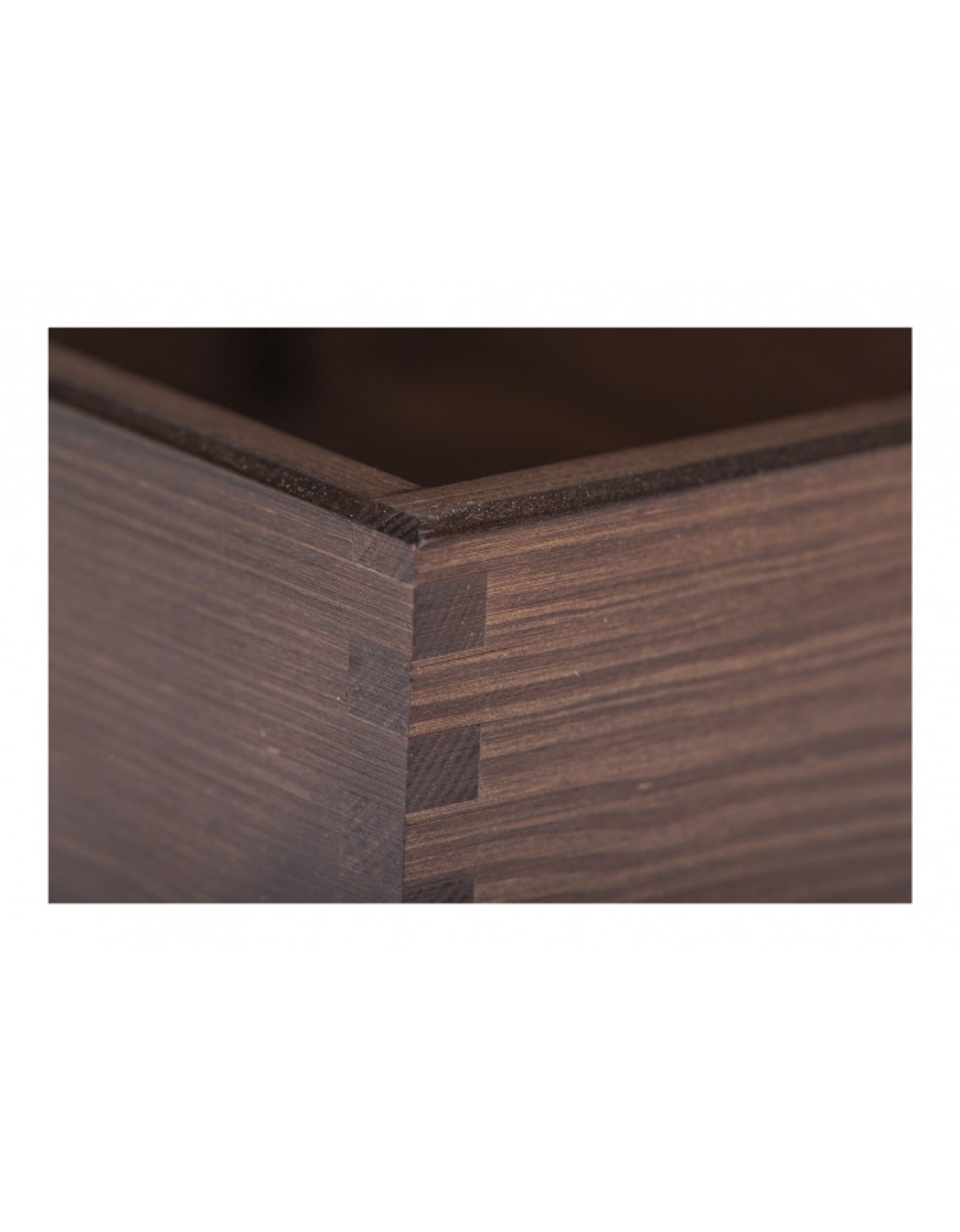 Přírodní dřevěná krabička - 16,4x22,5x8 cm / TEMNÝ BRONZ