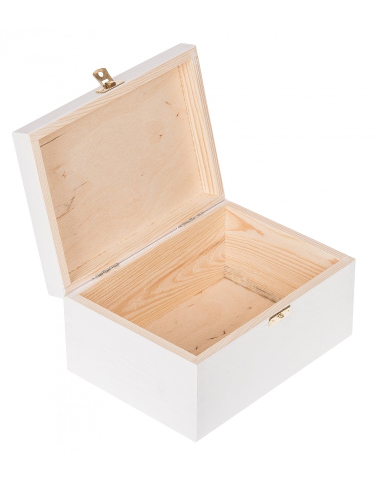 Přírodní dřevěná krabička - 16x22x10,8 cm / BÍLÁ