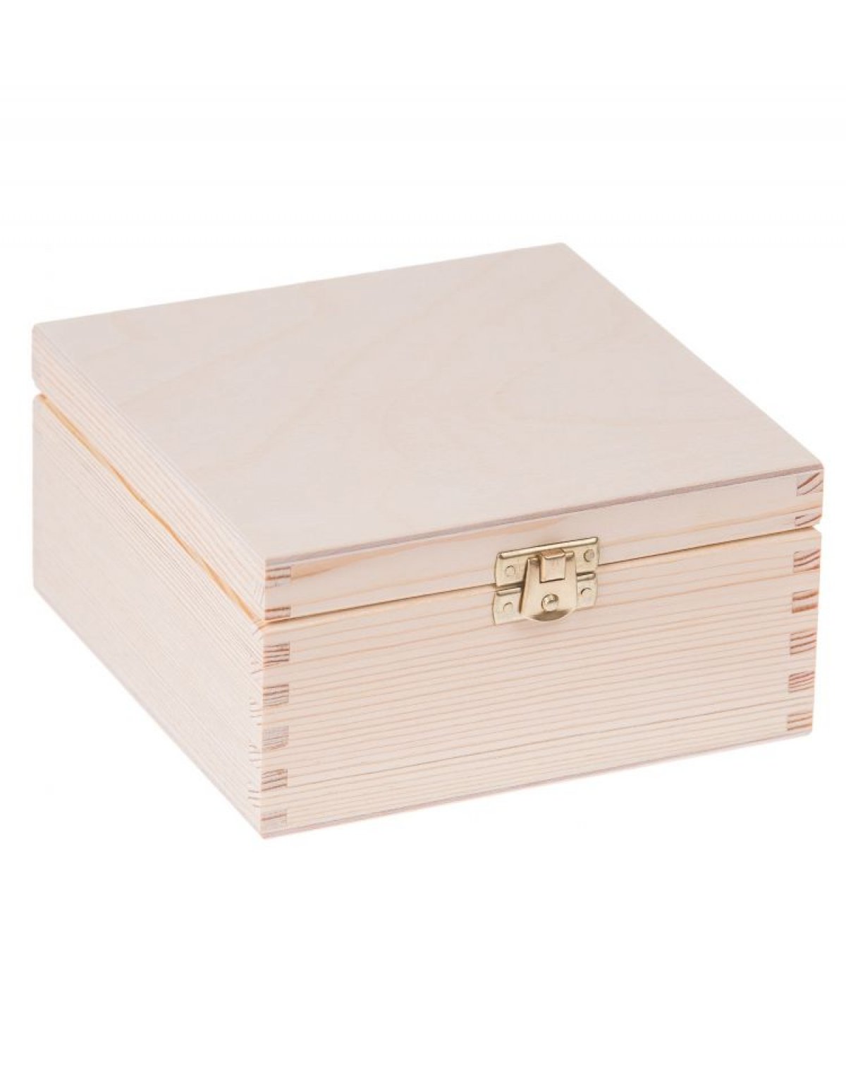 Krabička dřevěná na čaj 16,5x16,5x8 cm zapínání 