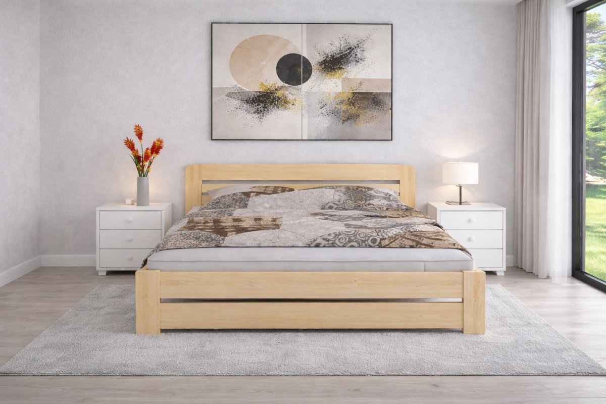 Postel Petra 140x200 cm masiv + matrace Diana 12 cm + rošt ZDARMA