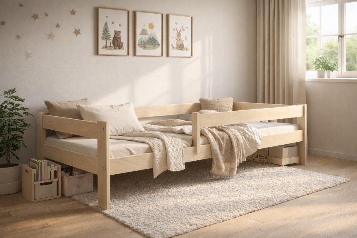 Postel z masivu Rudi 180/80 cm + matrace 180/80/10 cm + rošt  ZDARMA