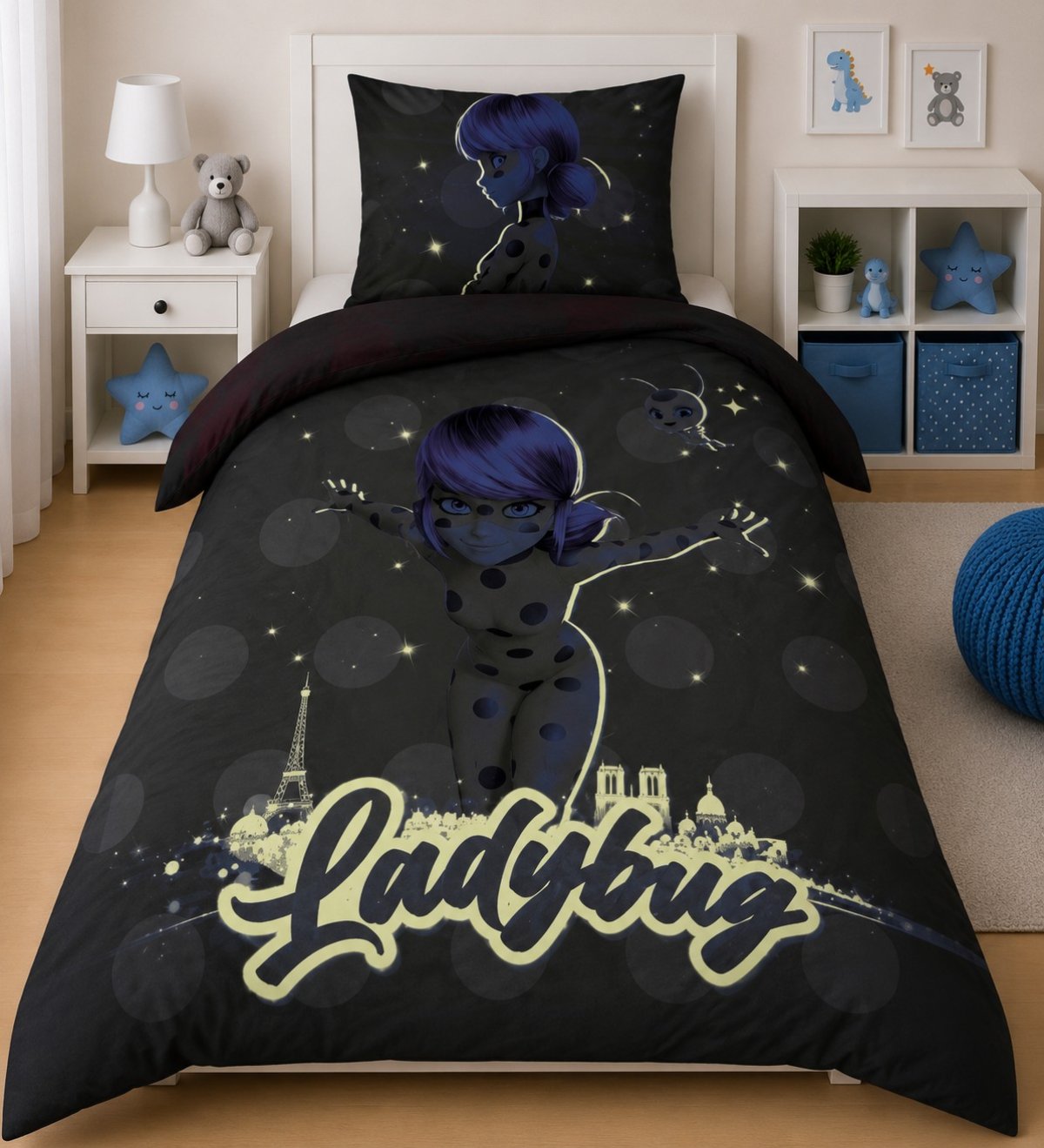 Povlečení bavlna SVÍTÍCÍ -  140/200 a 70/80 cm vzor Ladybug 04