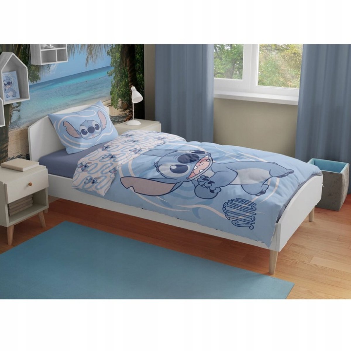 Dětské povlečení do postýlky 100/135 cm - Stitch / modrá