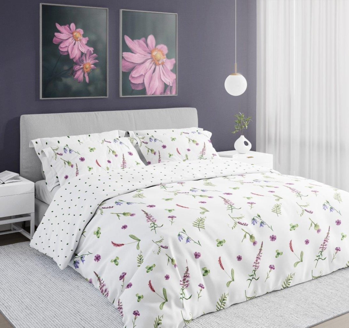 Povlečení bavlněné 140/200 + 70/90 - květ