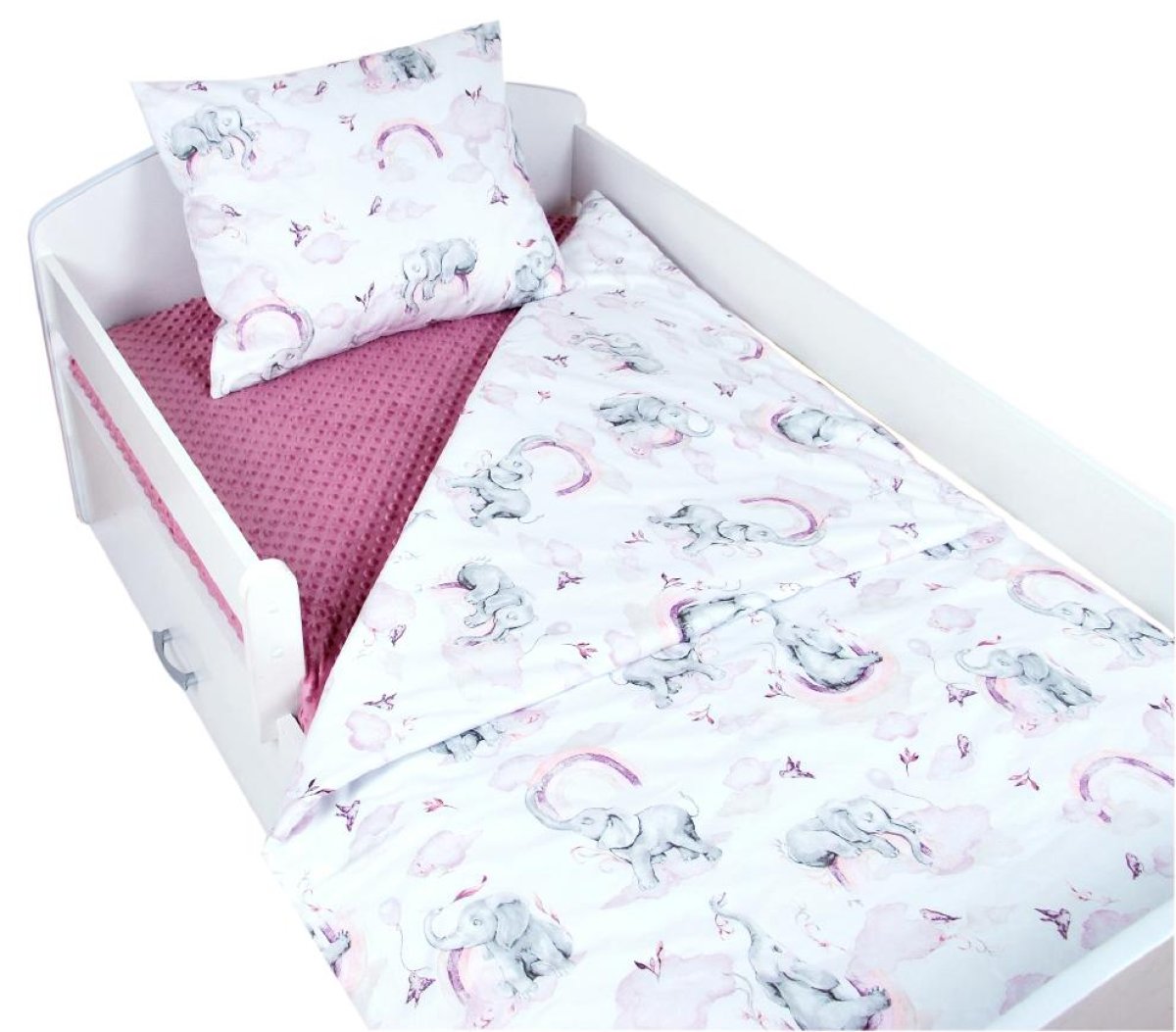 Povlečení 100/160 cm + 50/60 cm slůně růžová