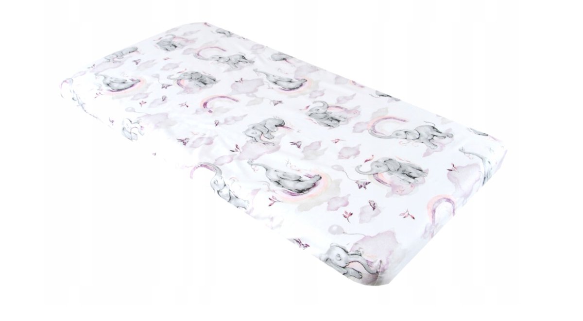 Prostěradlo bavlněné s gumkou 120/60 cm slůně - růžová