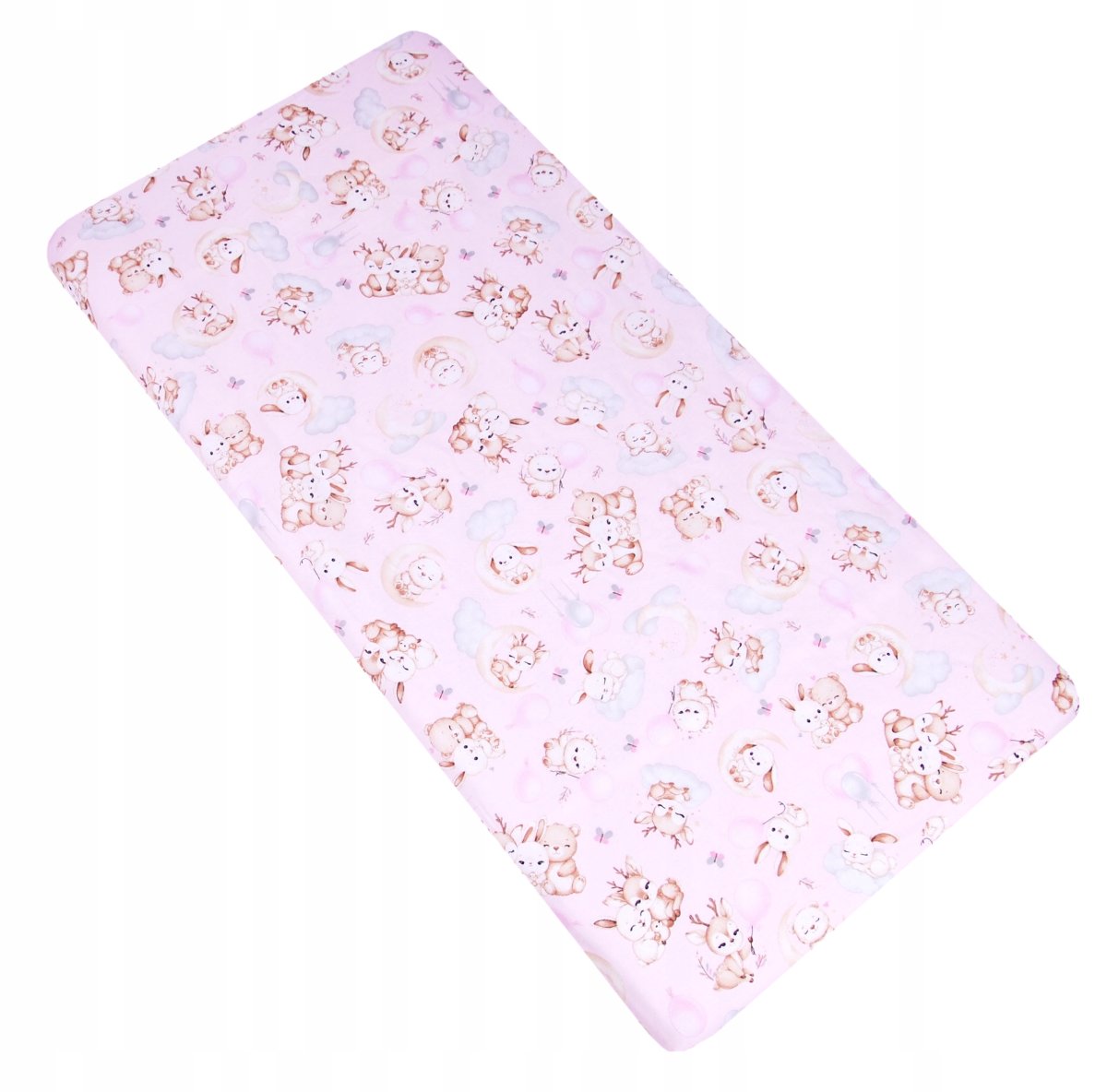 Prostěradlo bavlněné s gumkou 120/60 cm - mazlíčci růžoví