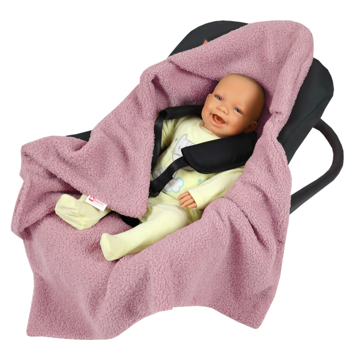 Zavinovací deka do autosedačky - růžová