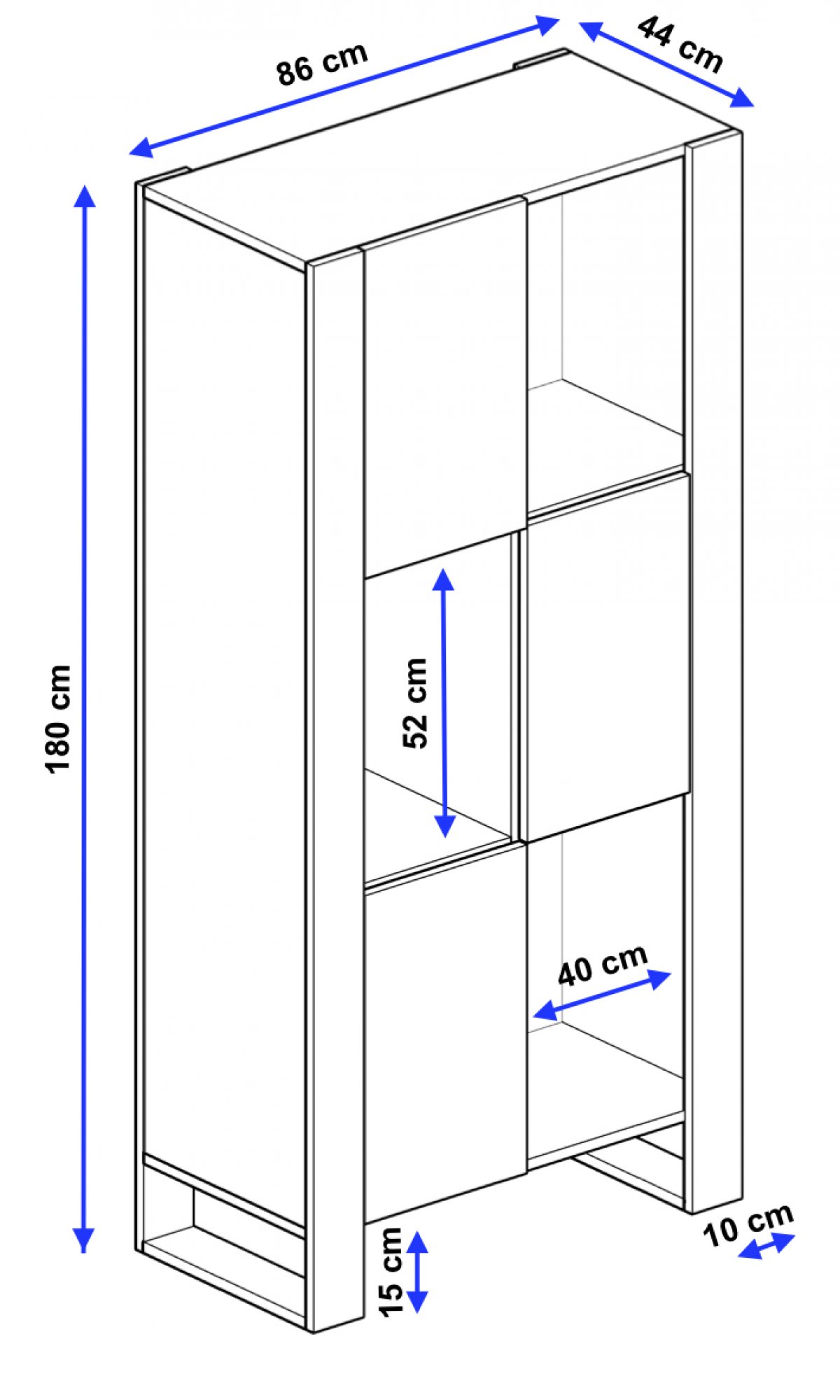 Skříň Aspect - šedá / bílá