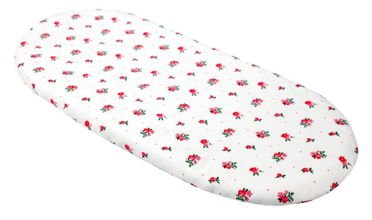 Mušelínové prostěradlo do kočárku / růžový květ