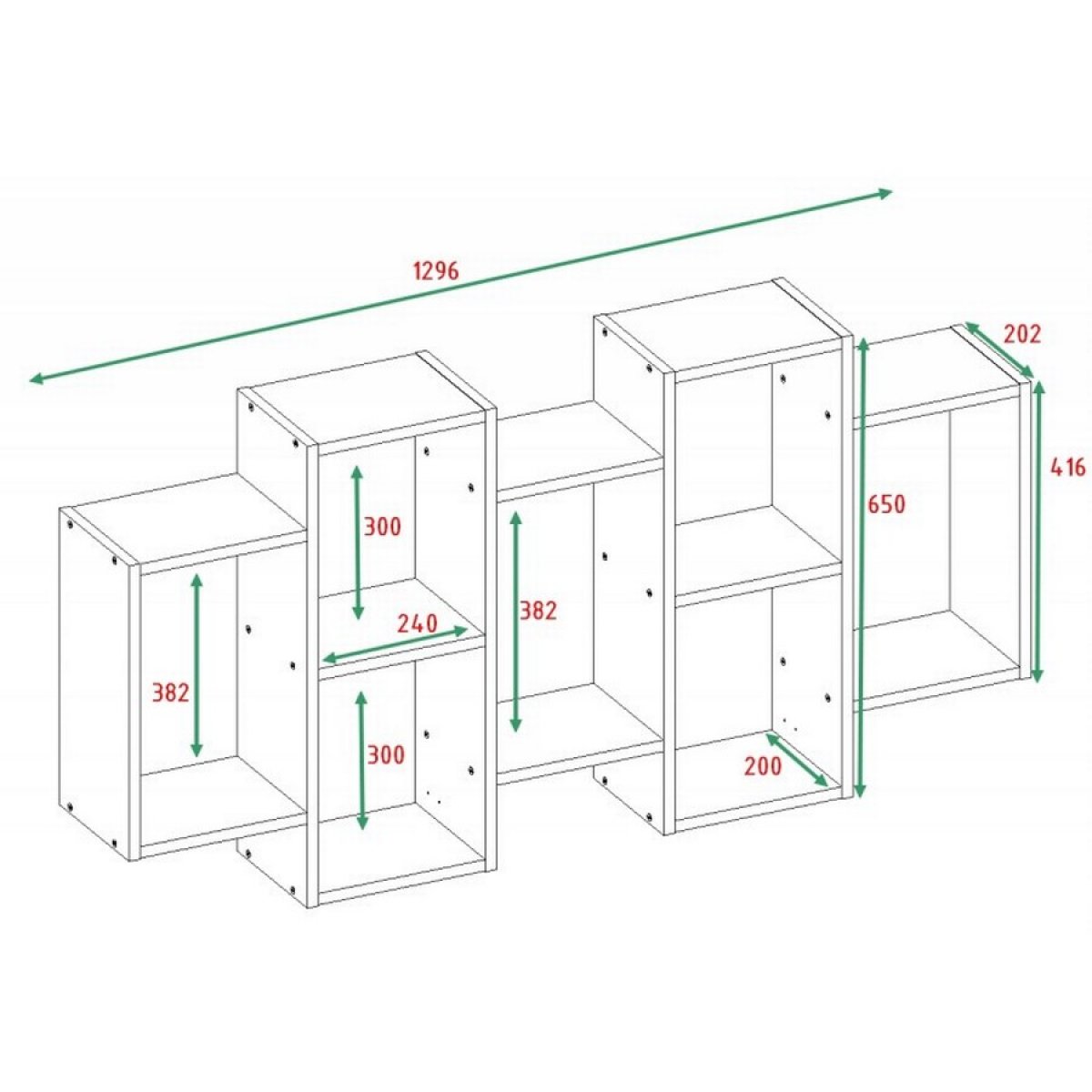 Police závěsná Helios - dub artisan