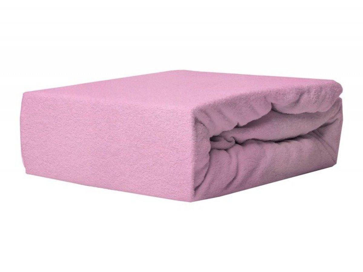 Prostěradlo froté LUX s gumkou 140/70 cm - růžová