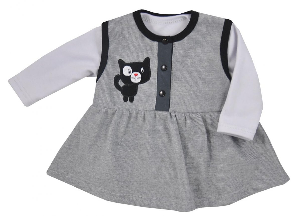 Kojenecké šatičky s tričkem - kočička
