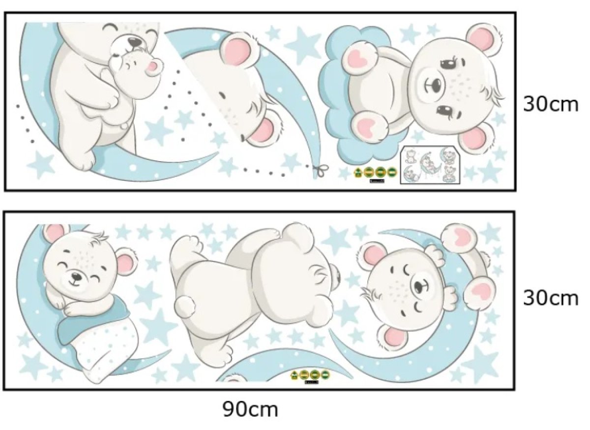 Samolepící dekorace na zeď / méďa na obloze