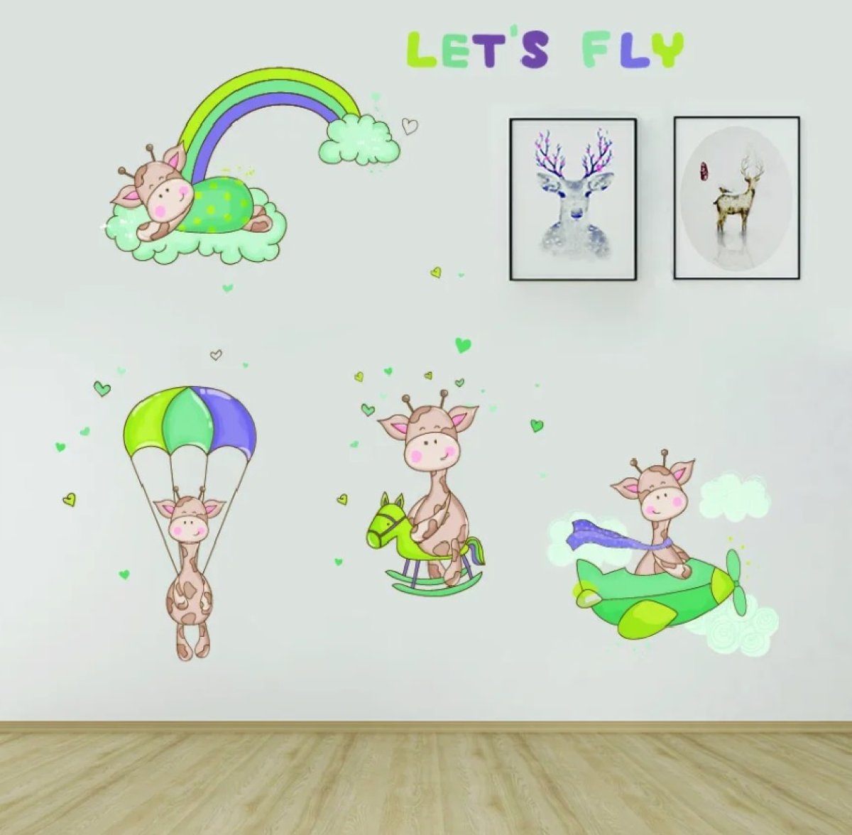 Samolepící dekorace na zeď / žirafy