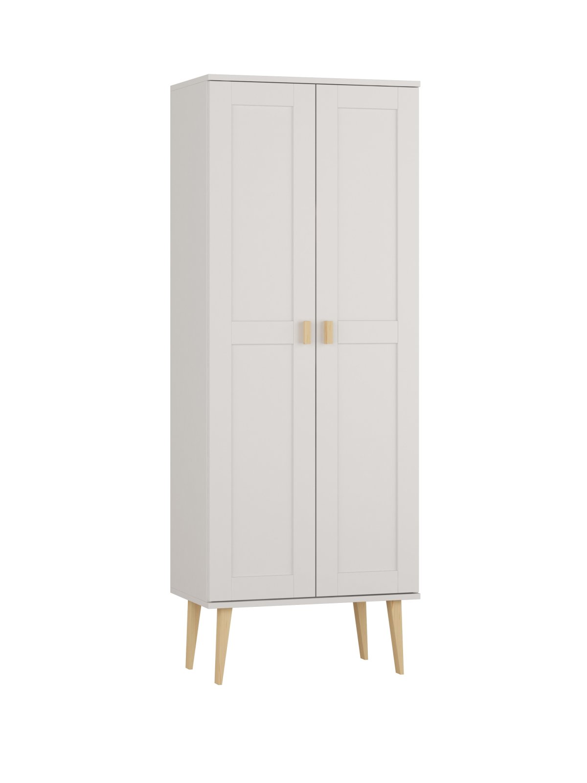 Šatní skříň z masivu borovice Nord I bílá 89/204/60 cm