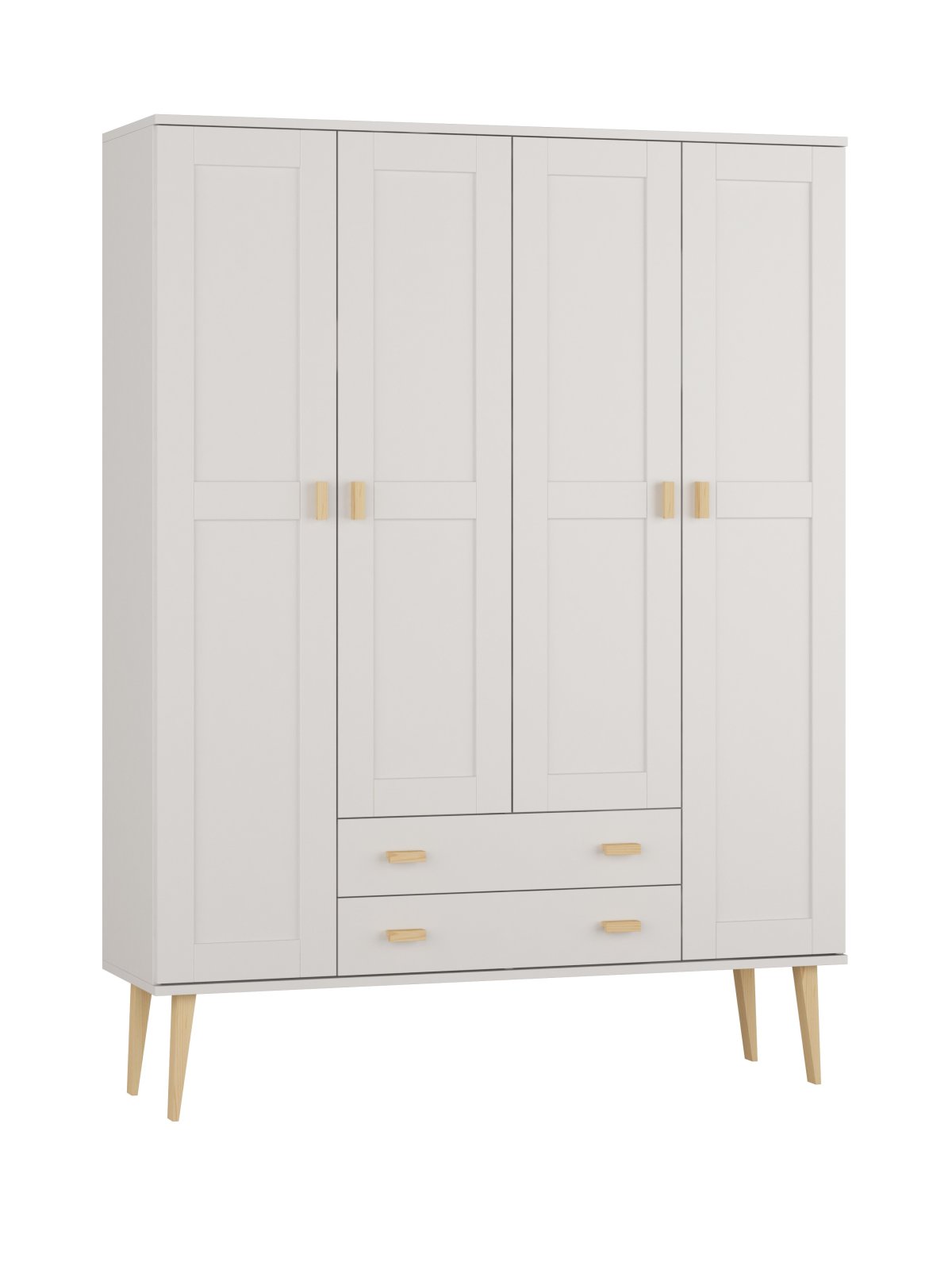 Šatní skříň z masivu borovice Nord II bílá 155/204/60 cm
