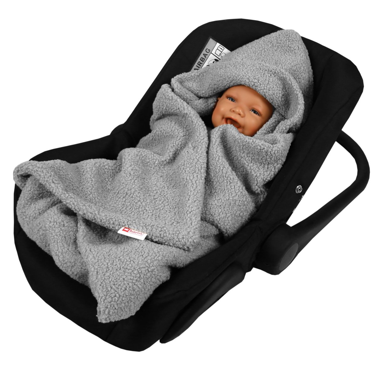 Zavinovací deka do autosedačky - šedá