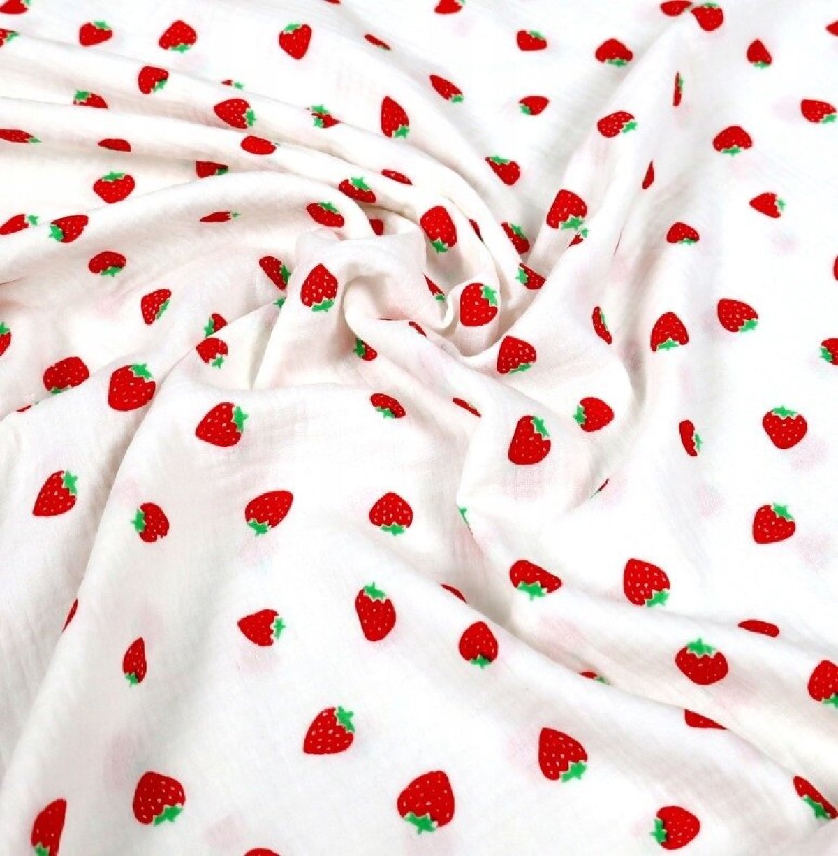 Polštářek + deka do kočárku mušelín - jahody