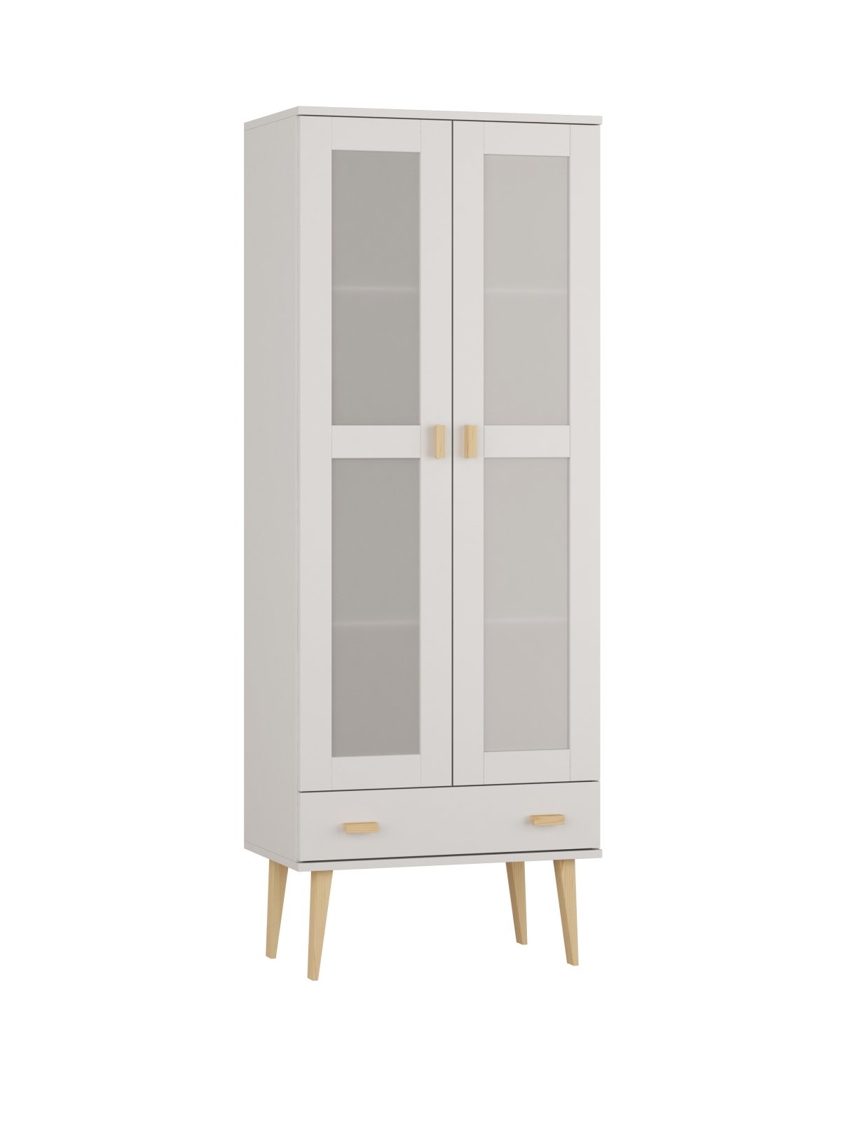 Skříň z masivu borovice Nord 1S bílá 79/204/42 cm