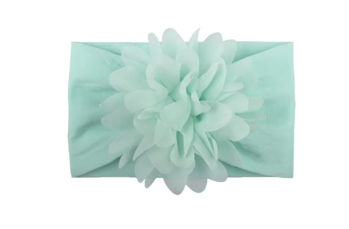 Dětská čelenka s květem - zelená