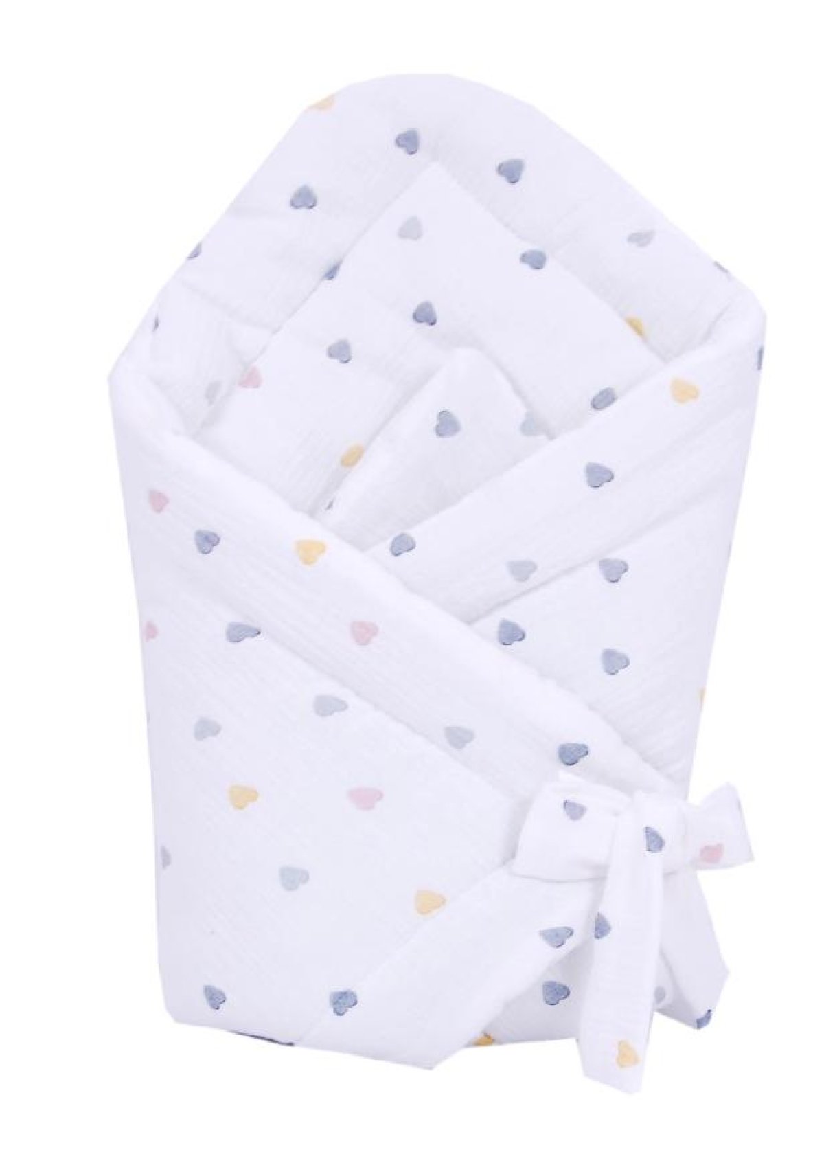 Mušelínová zavinovačka - barevná srdíčka