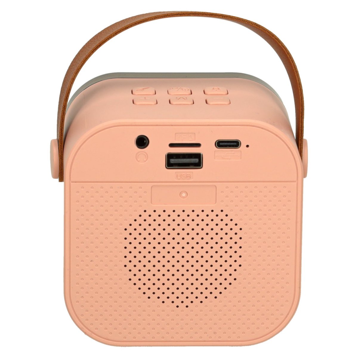 Karaoke set K12 – reproduktor s mikrofonem Bluetooth RGB (růžový)