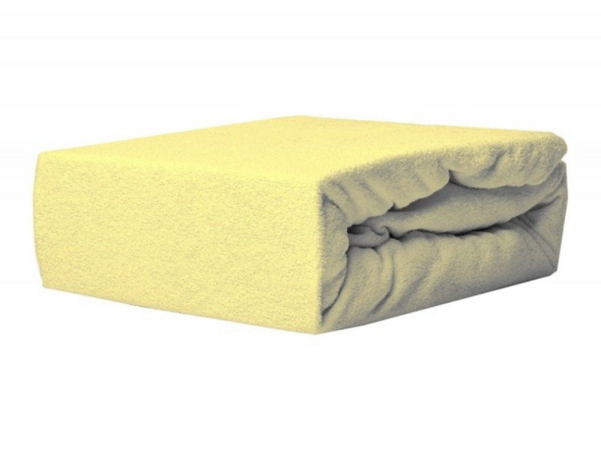 Prostěradlo froté LUX s gumkou 140/70 cm - žlutá