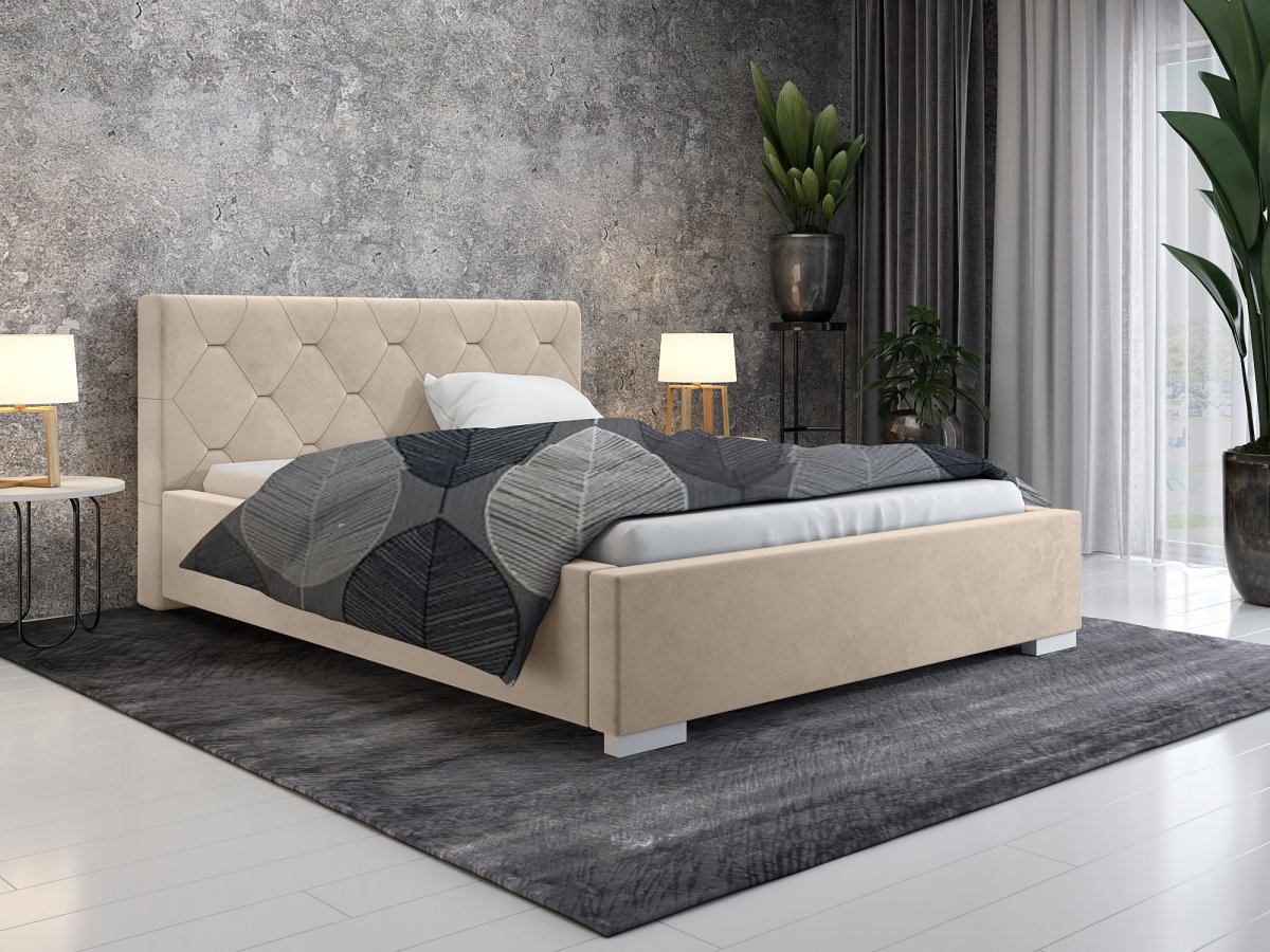 Čalouněná postel Troja 140/200 cm s úložným prostorem jasmine 