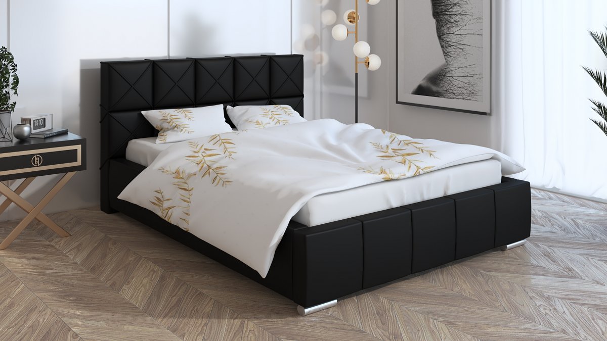 Čalouněná postel Milano 90/200 cm s úložným prostorem madrid - ekokůže