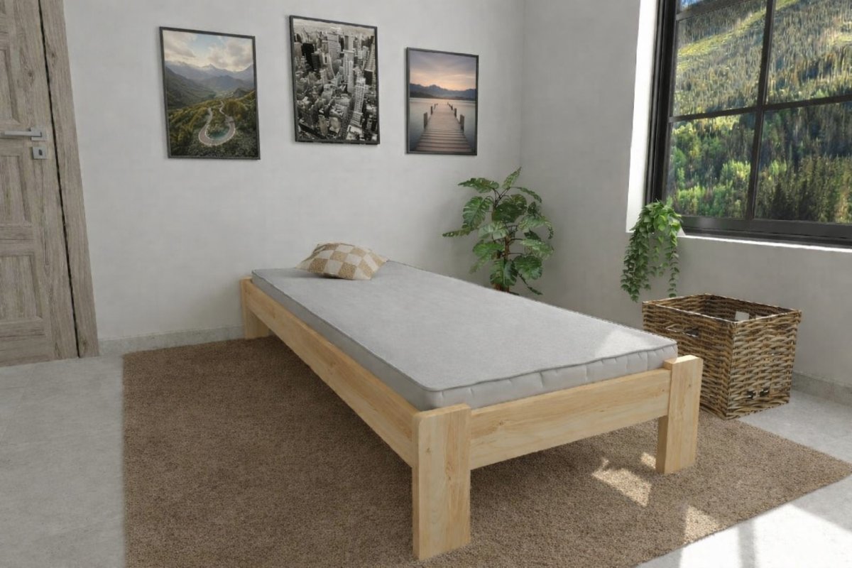 Postel z masivu borovice Adam 90x200 cm + rošt ZDARMA