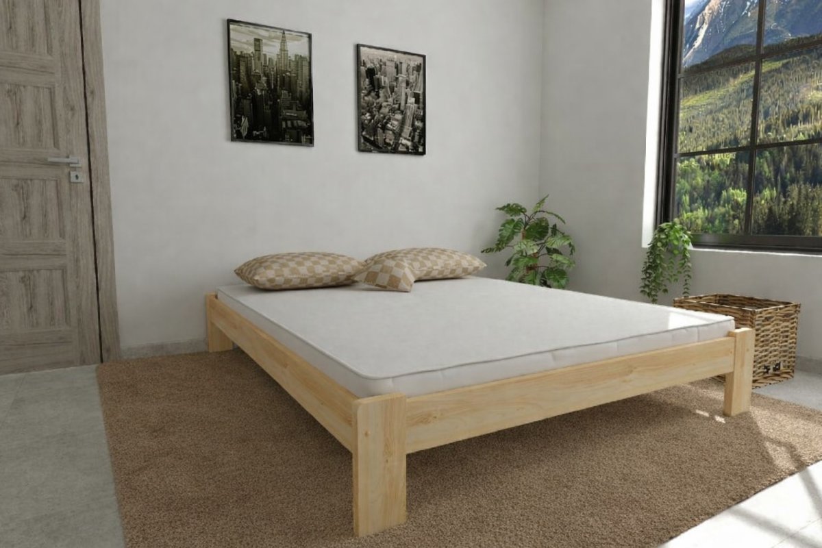 Postel z masivu borovice Adam 140x200 cm + rošt ZDARMA