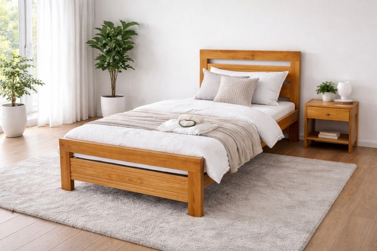 Postel z masivu borovice Amor 90x200 cm olše + rošt ZDARMA