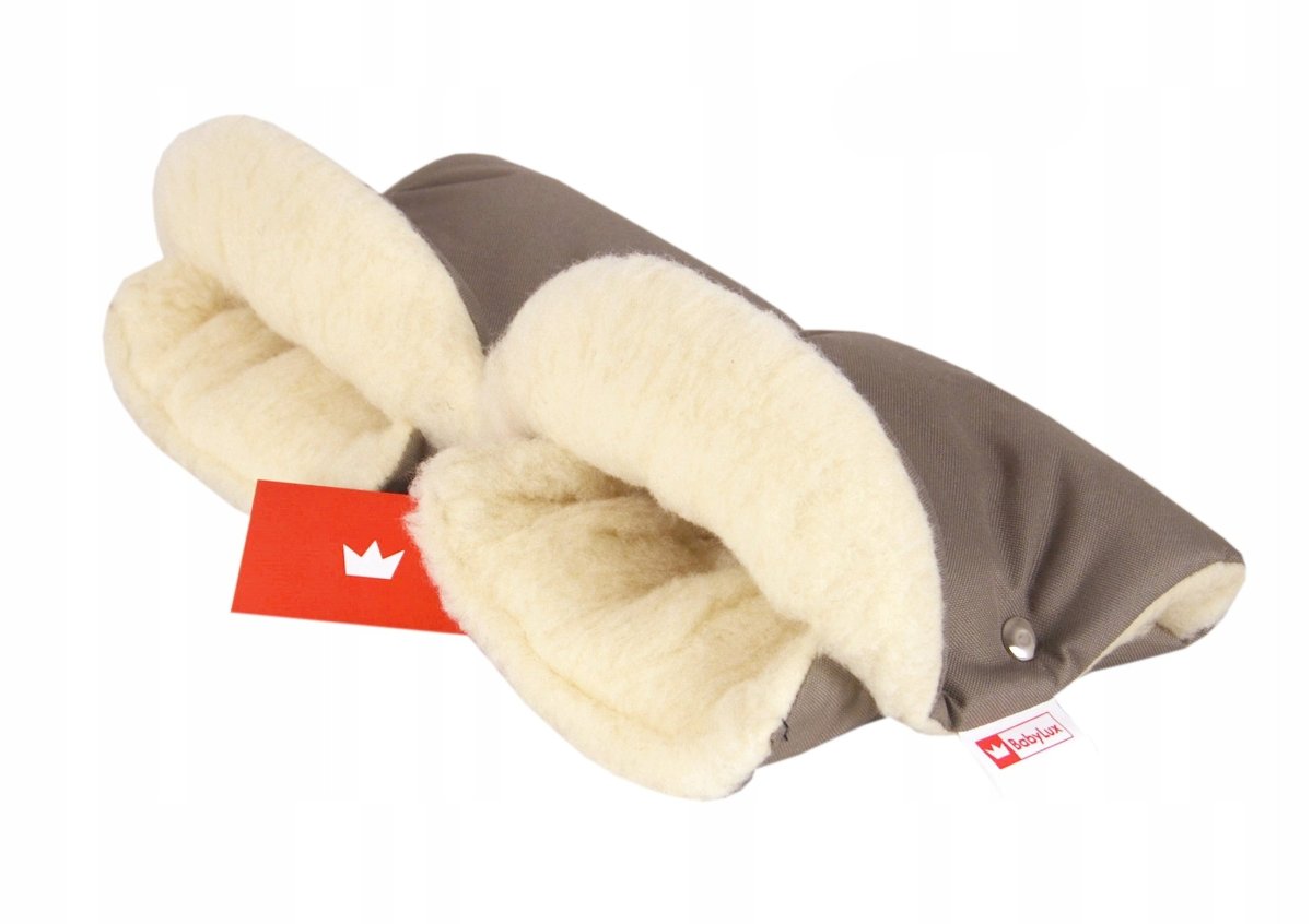 Rukavice na madla kočárku ovčí vlna - khaki produkt
