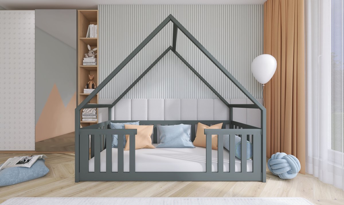 Postel z masivu Bethany 180/80 cm - ŠEDÁ + rošt ZDARMA