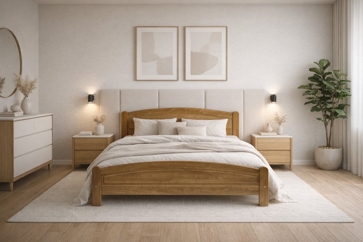 Postel z masivu borovice Bella 120x200 cm dub + rošt ZDARMA