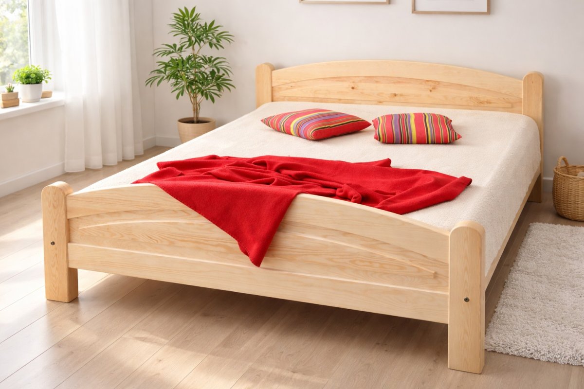 Postel z masivu borovice Bella 120x200 cm + rošt ZDARMA