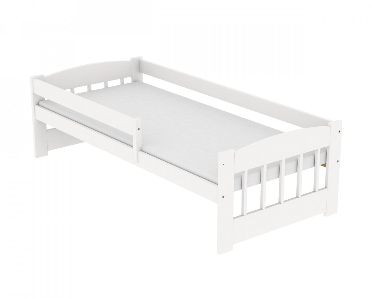 Postel Edík z masivu borovice 180/80 cm - BÍLÁ + rošt ZDARMA