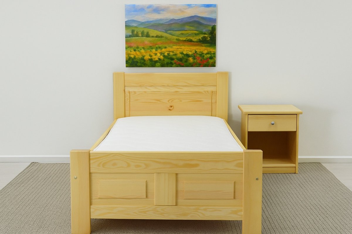 Zvýšená postel z masivu Eliška 90x200  cm + rošt ZDARMA