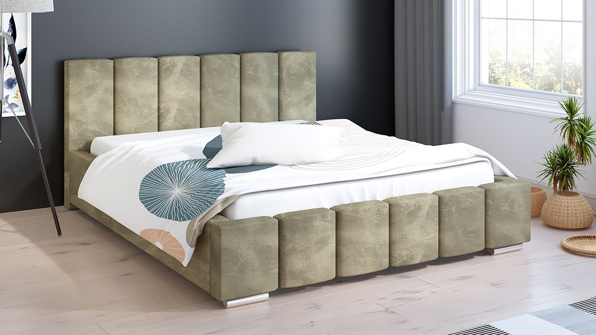 Čalouněná postel Maxima 200/200 cm s úložným prostorem oliva