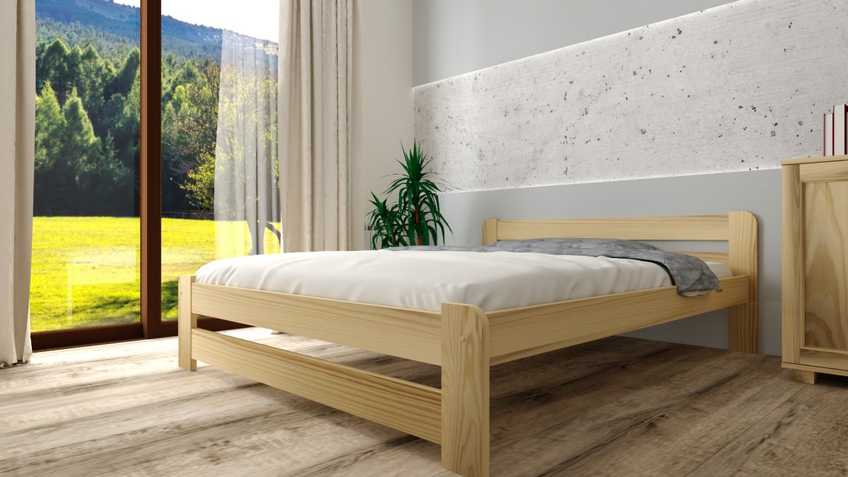 Zvýšená postel z masivu Halina 140x200 cm + rošt ZDARMA