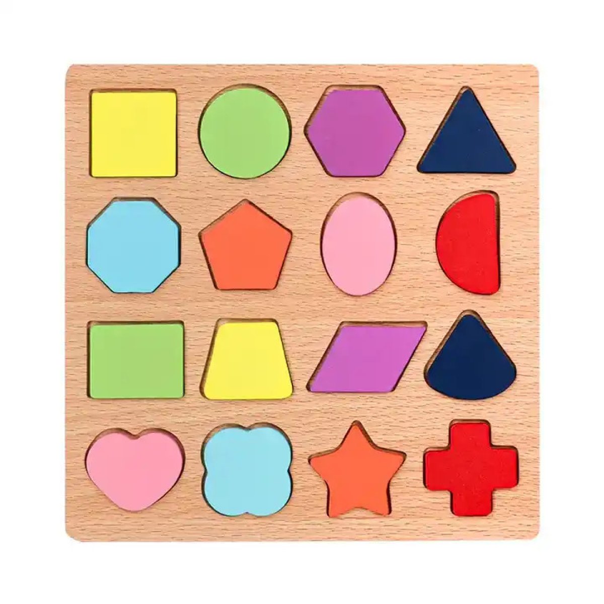 Didaktické dřevěné puzzle geometrické tvary