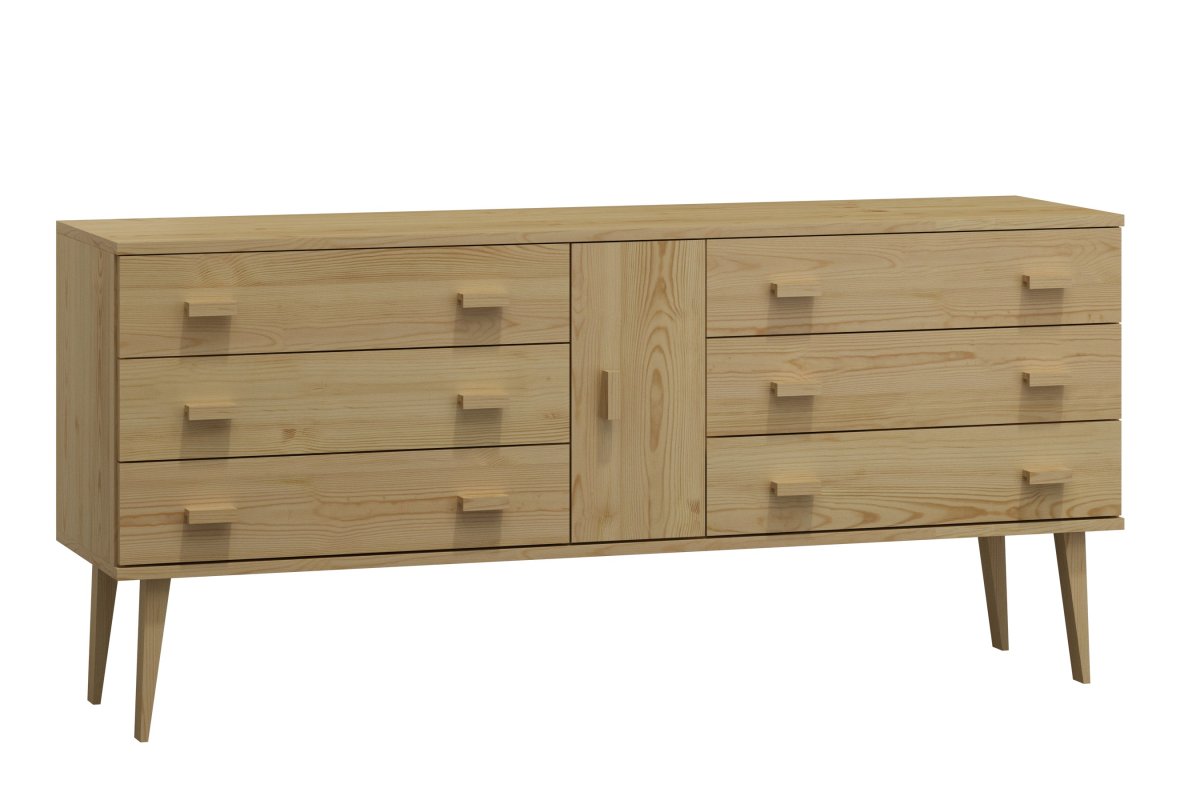 Komoda z masivu borovice Nord K4/3S 175/75/42 cm / přírodní