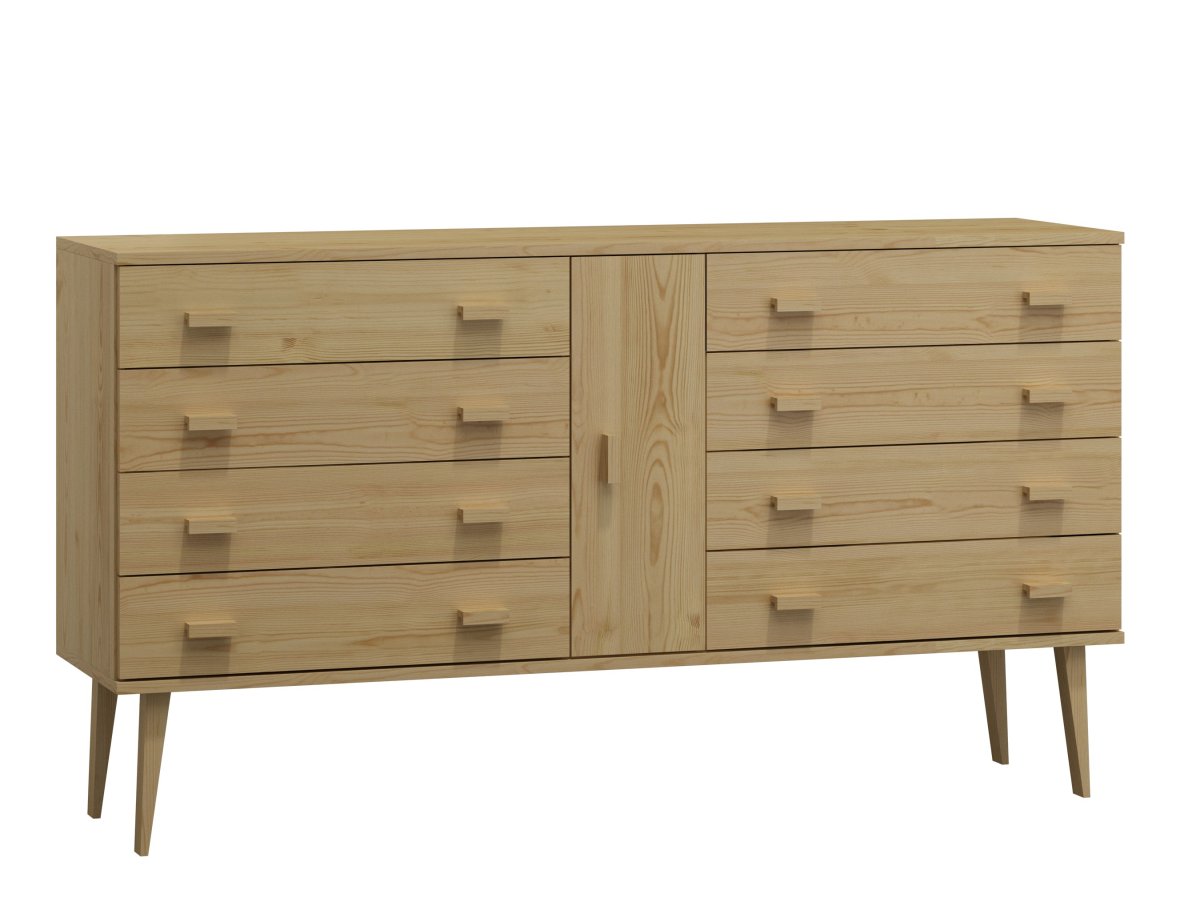 Komoda z masivu borovice Nord K4/4S 135/92/42 cm / přírodní