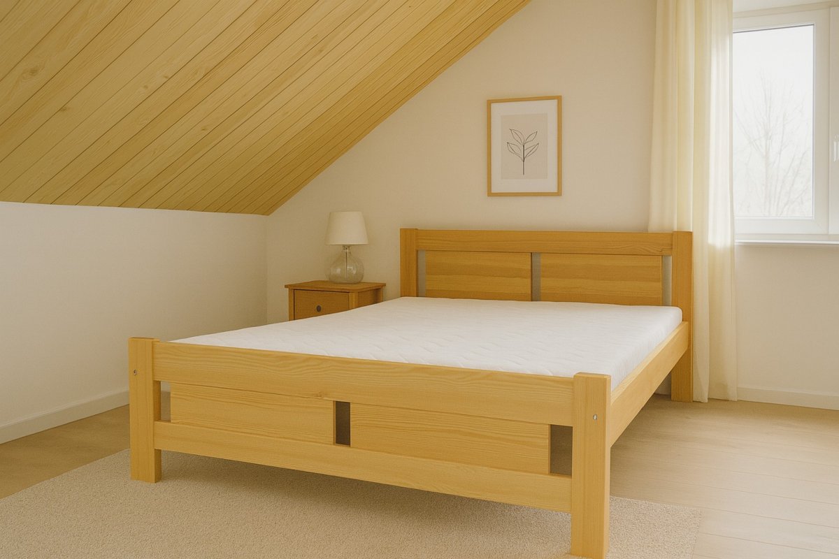 Postel z masivu borovice Mateo 120x200 cm + rošt ZDARMA produkt