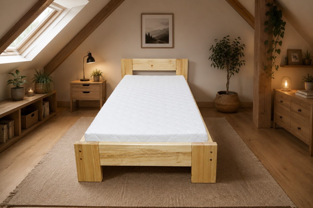 Postel Káťa z masivu borovice 4 cm - 80x200 cm + rošt ZDARMA Postel Káťa z masivu borovice 4 cm - 80x200 cm + rošt ZDARMA