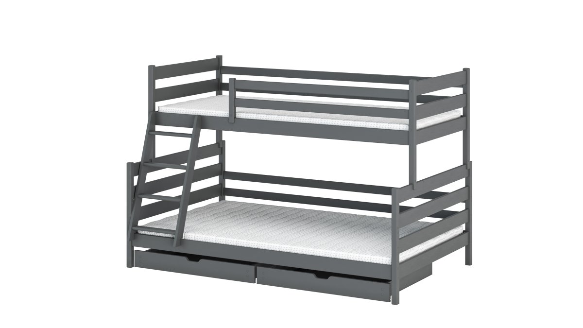 Patrová postel Filip 90x200/120x200 cm - ŠEDÁ + rošty ZDARMA
