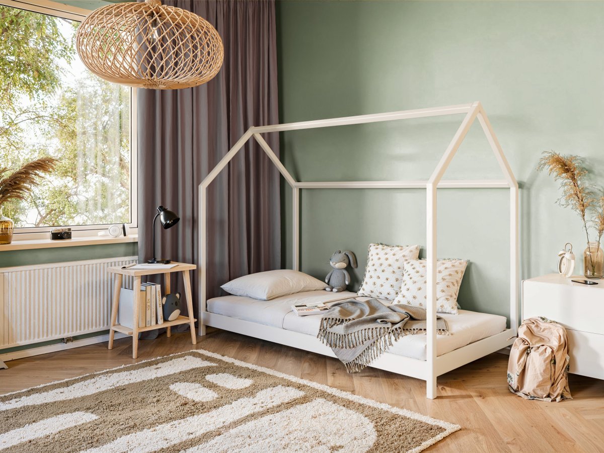 Postel z masivu Lucinda 160/80 cm - BÍLÁ + rošt ZDARMA